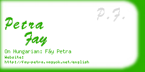 petra fay business card
